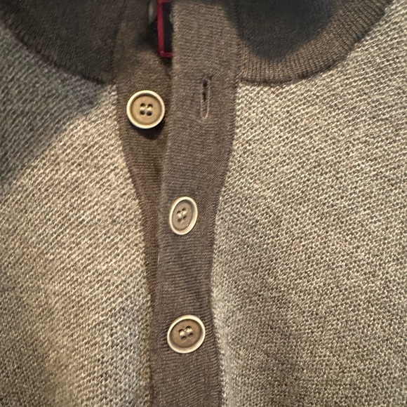 Mens UNTUCKit Dark Brown Button-Collar Sorensen Wool Sweater Size XL - Picture 13 of 15